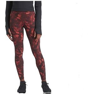 Athleta Tie Dyed Printed Tights Frozen Floral Black Red Leggings Size L